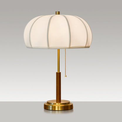 Contemporary Scandinavian Semi-circular Cylinder Chain Fabric Metal 1-Light Table Lamp For Living Room
