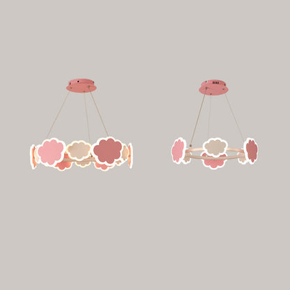 Modern Art Deco Kids Clouds Round Acrylic Iron LED Chandelier For Living Room