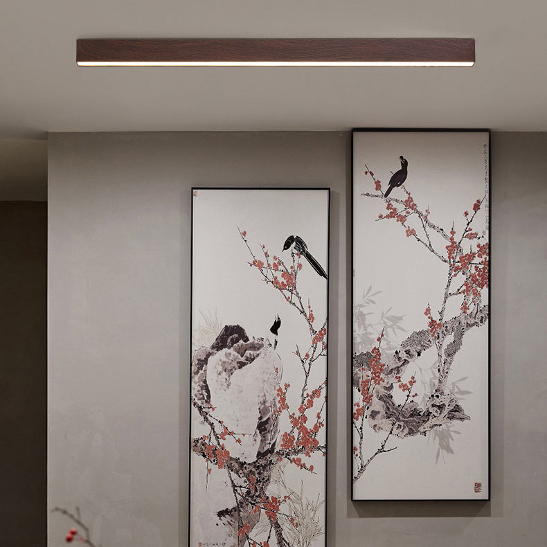 Modern Minimalist Rectangular Acrylic Iron LED Flush Mount Ceiling Light For Living Room