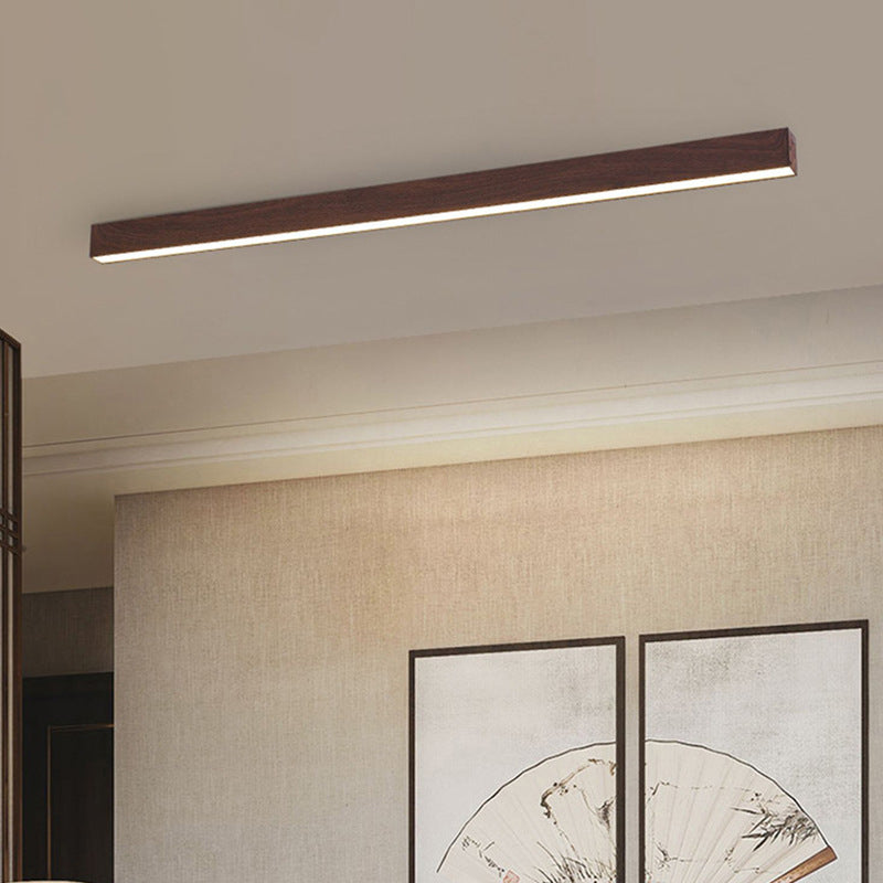 Modern Minimalist Rectangular Acrylic Iron LED Flush Mount Ceiling Light For Living Room