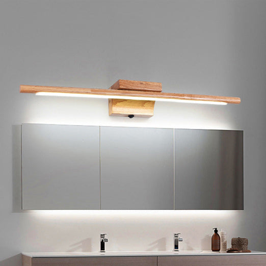 Modern Minimalist One Piece Square Acrylic Rubberwood LED Wall Sconce Lamp For Living Room