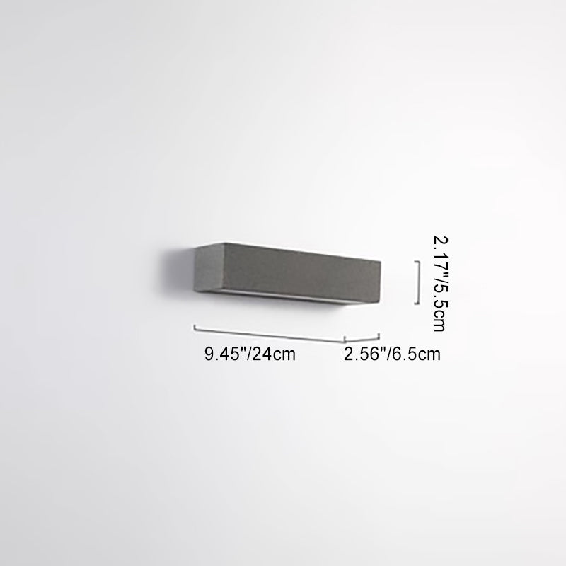 Modern Minimalist Square Long Acrylic Concrete LED Wall Sconce Lamp For Outdoor Patio