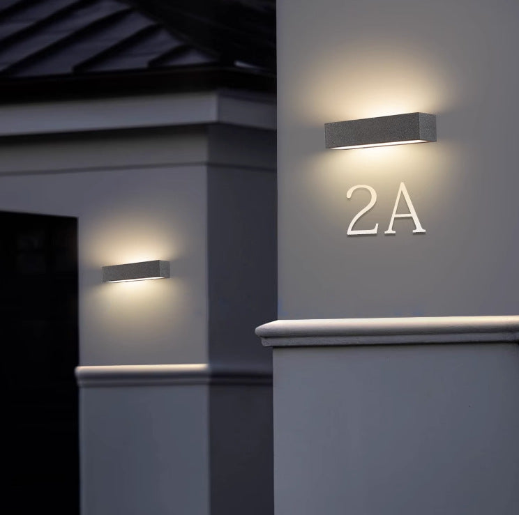 Modern Minimalist Square Long Acrylic Concrete LED Wall Sconce Lamp For Outdoor Patio