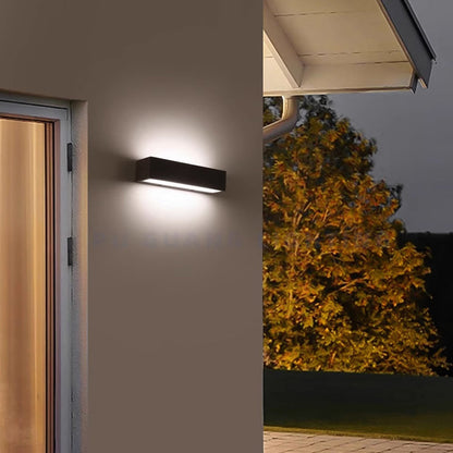 Modern Minimalist Square Long Acrylic Concrete LED Wall Sconce Lamp For Outdoor Patio