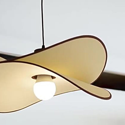 Traditional French Scalloped Arc Fabric Iron 1-Light Pendant Light For Living Room