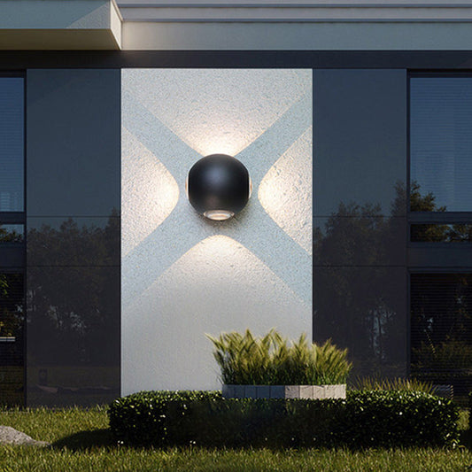 Modern Minimalist Round Square Orb Lens Aluminum LED Wall Sconce Lamp For Garden