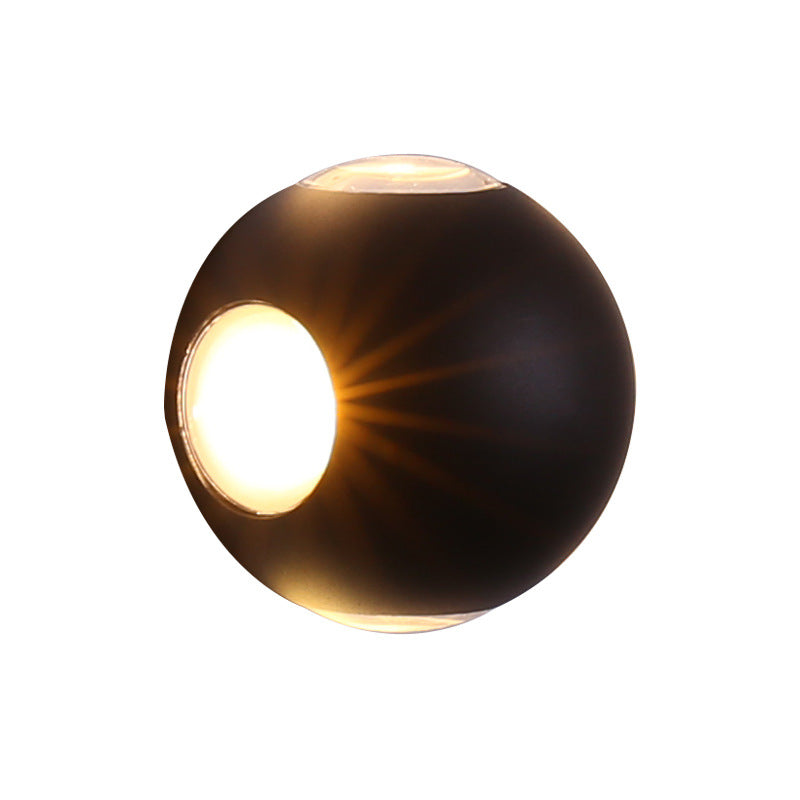 Modern Minimalist Round Square Orb Lens Aluminum LED Wall Sconce Lamp For Garden