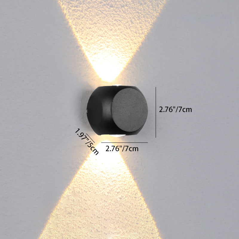 Modern Minimalist Round Square Orb Lens Aluminum LED Wall Sconce Lamp For Garden
