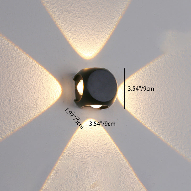 Modern Minimalist Round Square Orb Lens Aluminum LED Wall Sconce Lamp For Garden