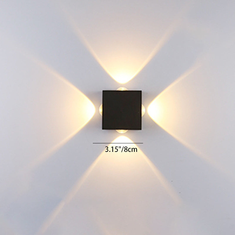 Modern Minimalist Round Square Orb Lens Aluminum LED Wall Sconce Lamp For Garden