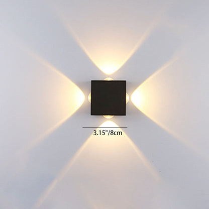 Modern Minimalist Round Square Orb Lens Aluminum LED Wall Sconce Lamp For Garden