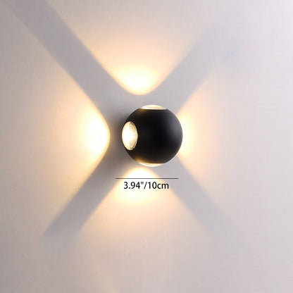 Modern Minimalist Round Square Orb Lens Aluminum LED Wall Sconce Lamp For Garden