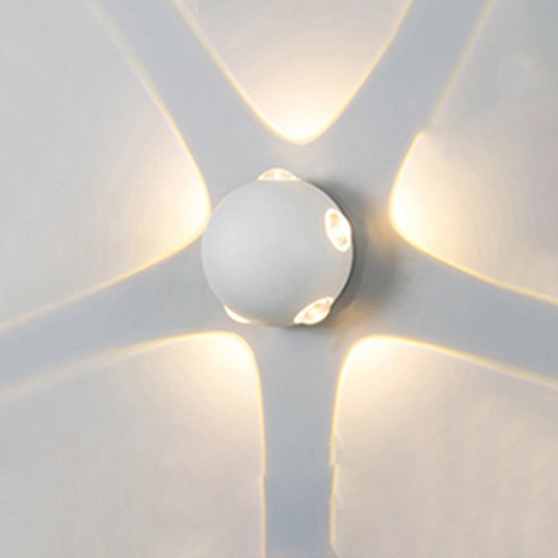Modern Minimalist Round Square Orb Lens Aluminum LED Wall Sconce Lamp For Garden