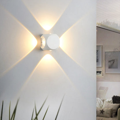 Modern Minimalist Round Square Orb Lens Aluminum LED Wall Sconce Lamp For Garden