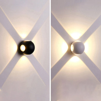 Modern Minimalist Round Square Orb Lens Aluminum LED Wall Sconce Lamp For Garden