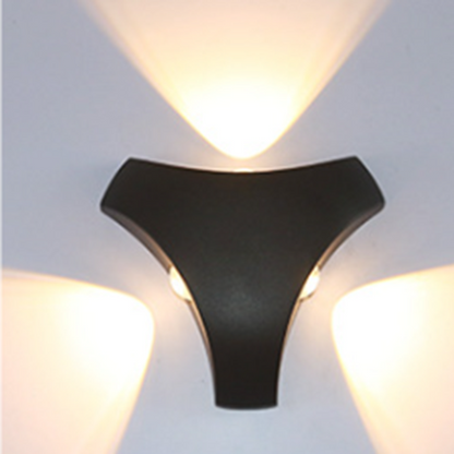 Modern Minimalist Cross Triangle Hexagon Lens Aluminum LED Wall Sconce Lamp For Garden