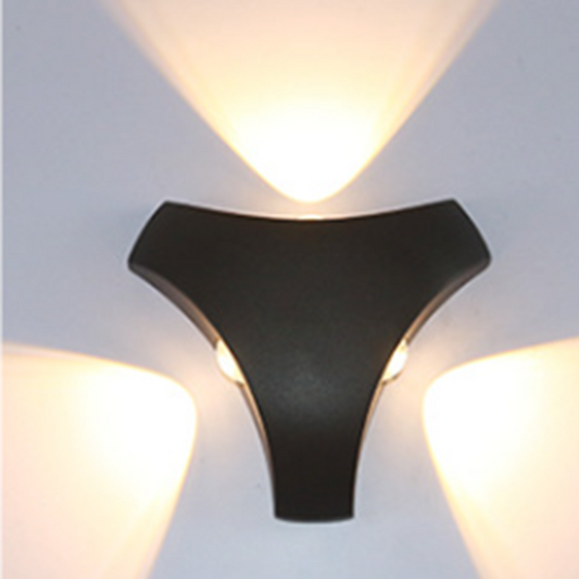 Modern Minimalist Cross Triangle Hexagon Lens Aluminum LED Wall Sconce Lamp For Garden