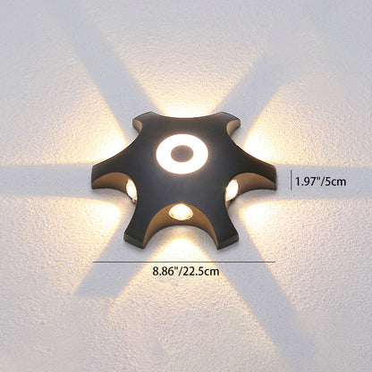 Modern Minimalist Cross Triangle Hexagon Lens Aluminum LED Wall Sconce Lamp For Garden