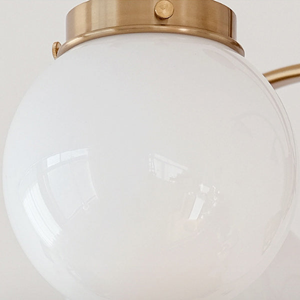 Contemporary Scandinavian Curved Magic Bean Round Glass Iron 4/6 Light Chandelier For Living Room