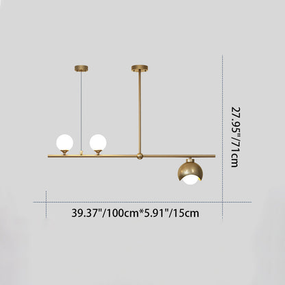 Contemporary Scandinavian Magic Bean Strip Glass Brass 3/4 Light Chandelier For Living Room