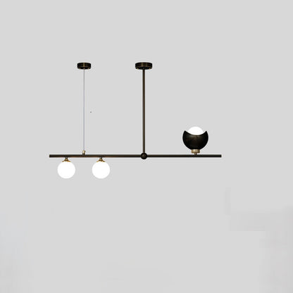 Contemporary Scandinavian Magic Bean Strip Glass Brass 3/4 Light Chandelier For Living Room