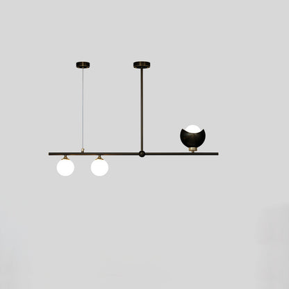 Contemporary Scandinavian Magic Bean Strip Glass Brass 3/4 Light Chandelier For Living Room