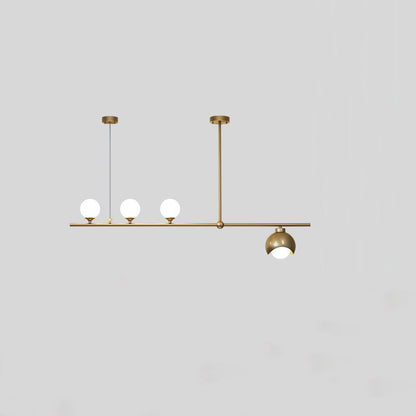 Contemporary Scandinavian Magic Bean Strip Glass Brass 3/4 Light Chandelier For Living Room