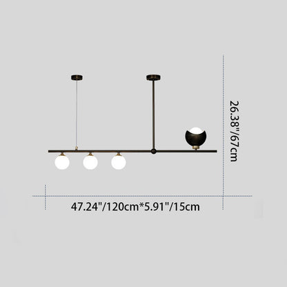 Contemporary Scandinavian Magic Bean Strip Glass Brass 3/4 Light Chandelier For Living Room