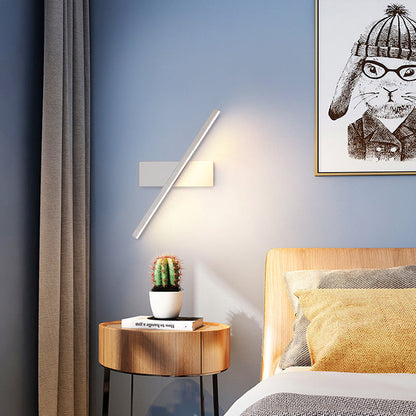 寝室用、現代的なスカンジナビア風回転式長方形アルミLED壁取り付け用燭台ランプ