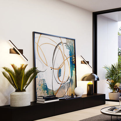 寝室用、現代的なスカンジナビア風回転式長方形アルミLED壁取り付け用燭台ランプ