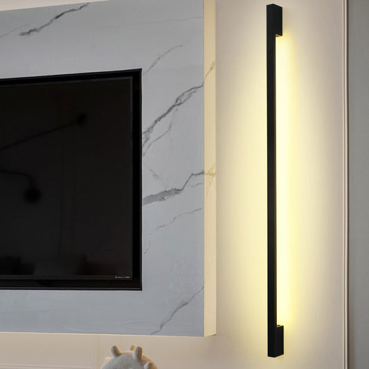 مصباح حائط LED مصنوع من الألومنيوم بقاعدة مستطيلة بتصميم عصري بسيط لغرفة المعيشة 