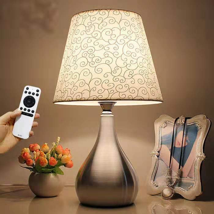 Contemporary Creative Water Drop Shape Round Fabric PVC Aluminum 1-Light Table Lamp For Living Room
