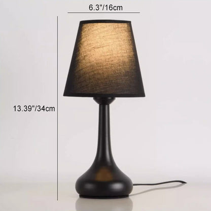 Contemporary Creative Round Teardrop Shape Scalloped Fabric Iron 1-Light Table Lamp For Living Room