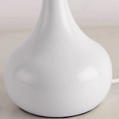 Contemporary Creative Round Teardrop Shape Scalloped Fabric Iron 1-Light Table Lamp For Living Room