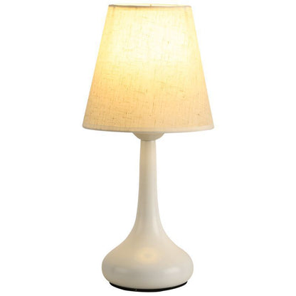 Contemporary Creative Round Teardrop Shape Scalloped Fabric Iron 1-Light Table Lamp For Living Room
