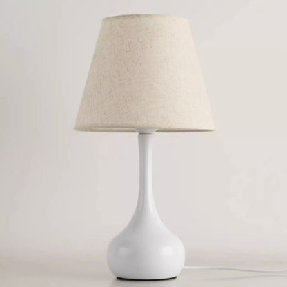 Contemporary Creative Round Teardrop Shape Scalloped Fabric Iron 1-Light Table Lamp For Living Room