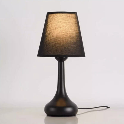 Contemporary Creative Round Teardrop Shape Scalloped Fabric Iron 1-Light Table Lamp For Living Room