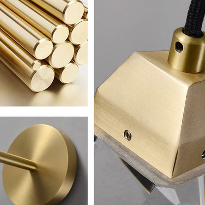 Modern Luxury Irregular Diamond Round Crystal Copper LED Wall Sconce Lamp For Living Room