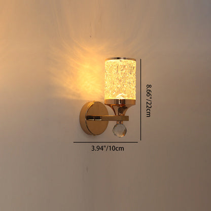 Modern Luxury Cylinder Round Half Round Acrylic Hardware 1-Light Wall Sconce Lamp For Living Room