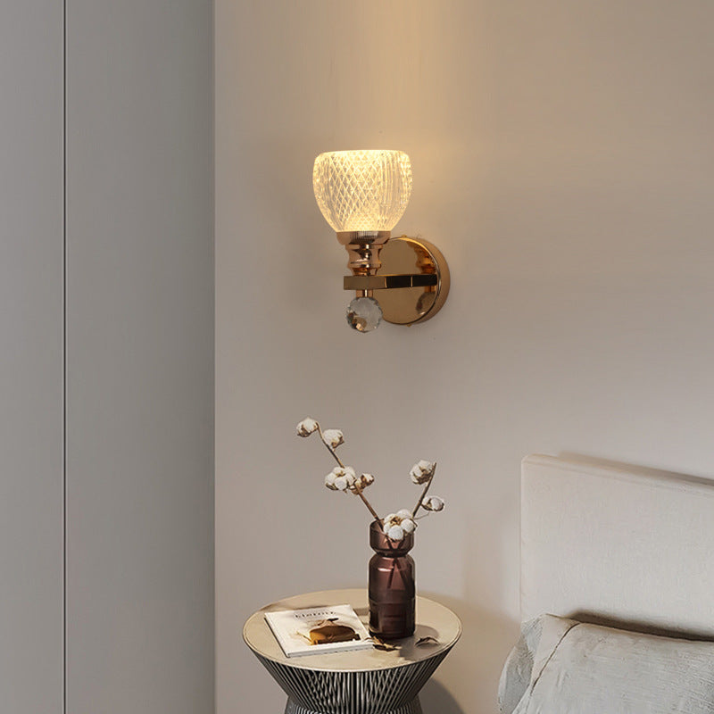 Modern Luxury Cylinder Round Half Round Acrylic Hardware 1-Light Wall Sconce Lamp For Living Room