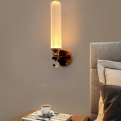 Modern Luxury Cylinder Round Half Round Acrylic Hardware 1-Light Wall Sconce Lamp For Living Room