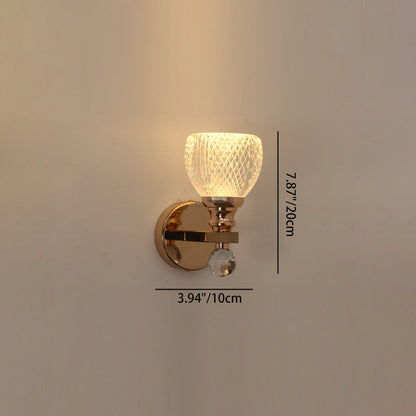 Modern Luxury Cylinder Round Half Round Acrylic Hardware 1-Light Wall Sconce Lamp For Living Room