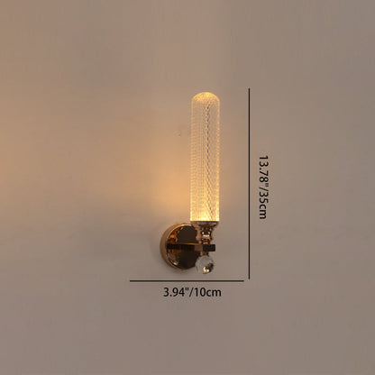 Modern Luxury Cylinder Round Half Round Acrylic Hardware 1-Light Wall Sconce Lamp For Living Room
