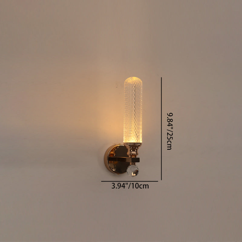Modern Luxury Cylinder Round Half Round Acrylic Hardware 1-Light Wall Sconce Lamp For Living Room