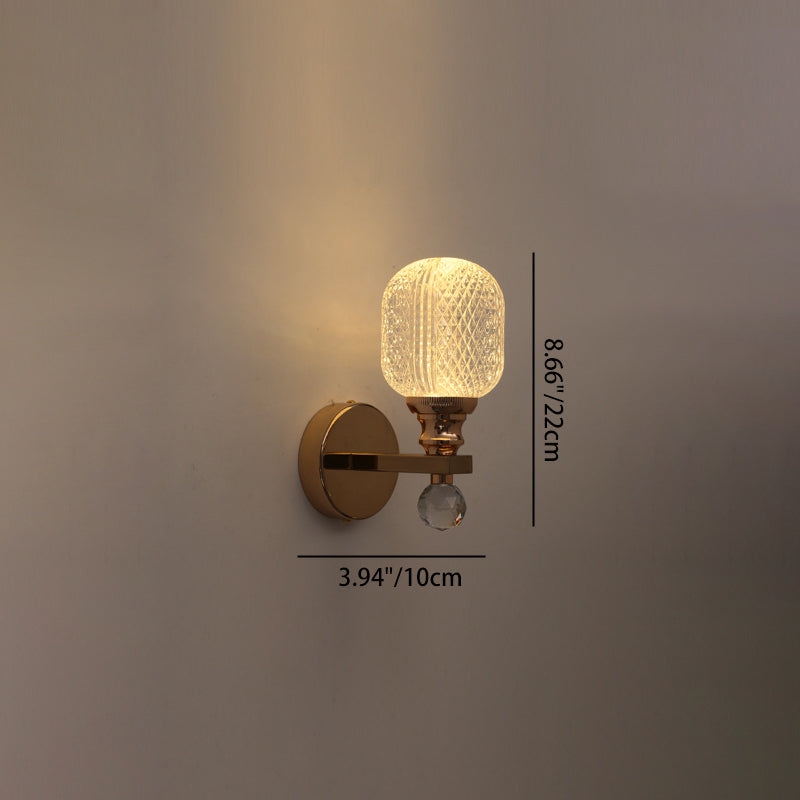 Modern Luxury Cylinder Round Half Round Acrylic Hardware 1-Light Wall Sconce Lamp For Living Room