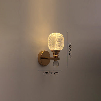 Modern Luxury Cylinder Round Half Round Acrylic Hardware 1-Light Wall Sconce Lamp For Living Room