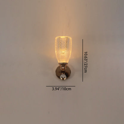 Modern Luxury Cylinder Round Half Round Acrylic Hardware 1-Light Wall Sconce Lamp For Living Room