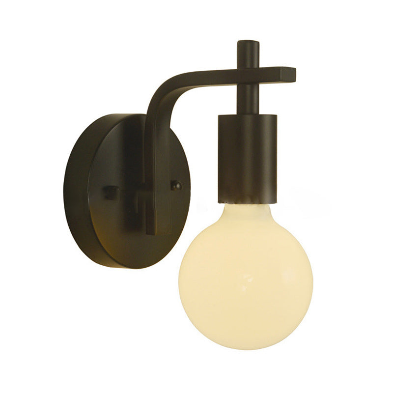 現代的なスカンジナビアの丸型湾曲ガラス鉄製1灯壁取り付け用燭台ランプリビングルーム用