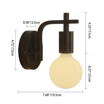 現代的なスカンジナビアの丸型湾曲ガラス鉄製1灯壁取り付け用燭台ランプリビングルーム用