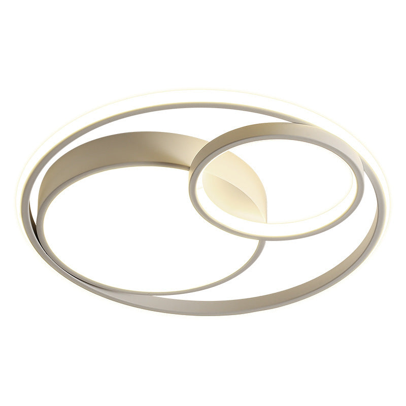 Modern Minimalist Round Stacking Ring Iron LED Flush Mount Ceiling Light For Bedroom